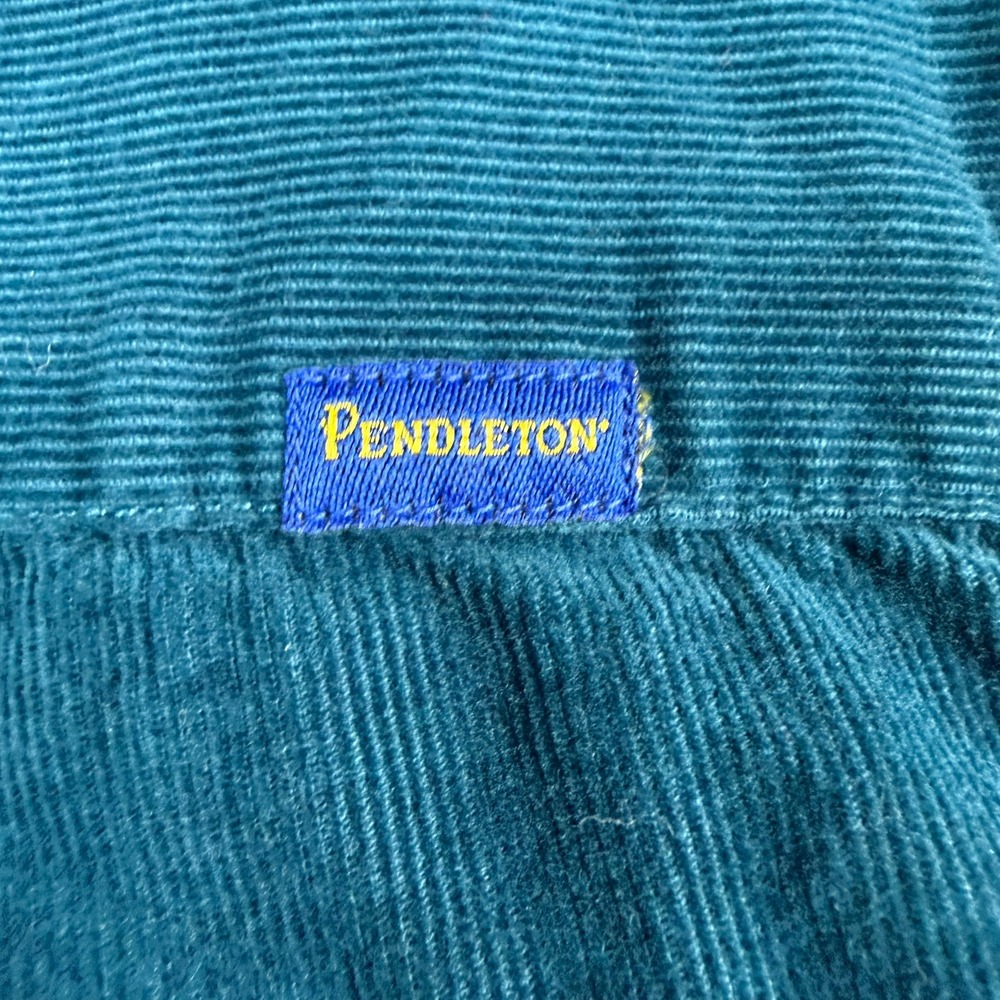 Pendleton Wayne Shirt Mens Large Teal Blue Corduroy Button Down Long Sleeve - Picture 5 of 9